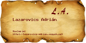 Lazarovics Adrián névjegykártya